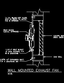 Heat Distribution Systems Sample Drawings   141. Wall Mounted Exhaust Fan 